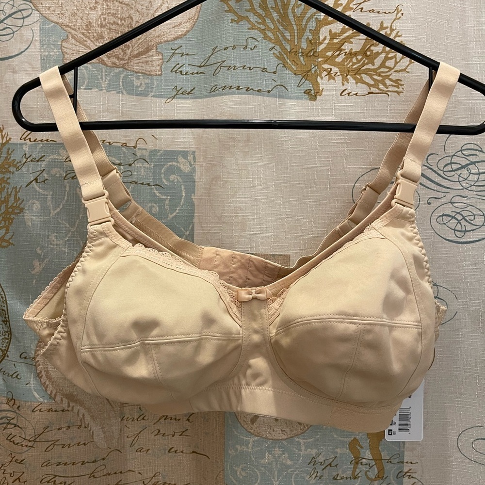 Elomi NWT Womens Nude Beige Nursing Bra Adjustable Comfort 34DDD Breast Milk Cup